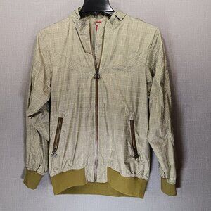 VTG Air Jordan Plaid Bomber Windbreaker Jacket Full Zip Men's Medium Green 90s